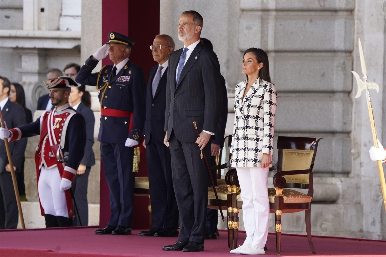 El rey Felipe VI y la reina Letizia en el acto por el Bicentenario de la Policía Nacional. // Europa Press