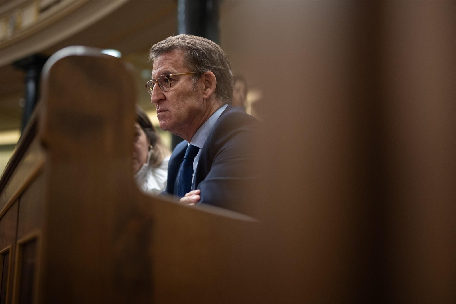 El líder del PP, Alberto Núñez Feijóo, durante una sesión plenaria, en el Congreso de los Diputados, a 28 de noviembre de 2023. // EP