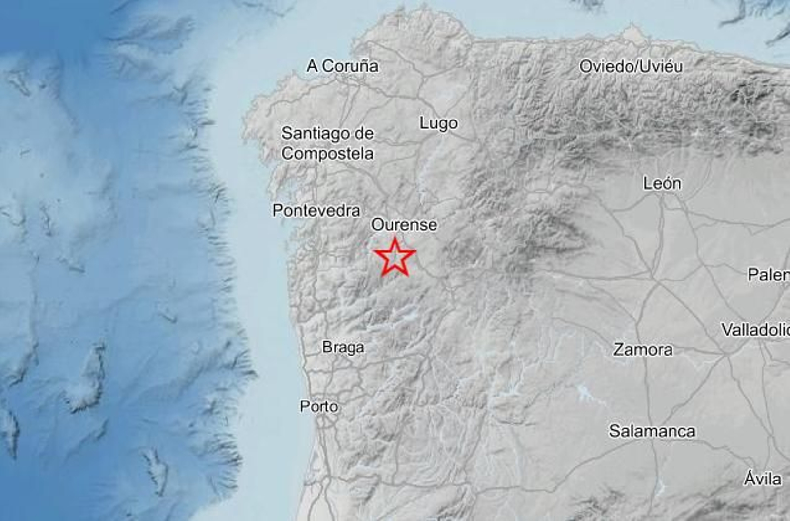 Epicentro del terremoto en Verea