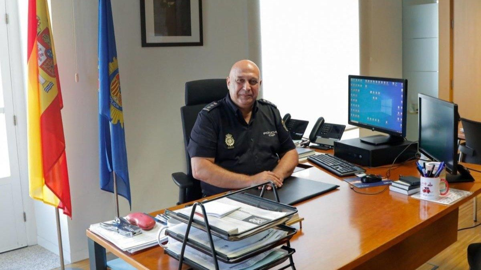 El comisario Ramiro Gómez, en su despacho.