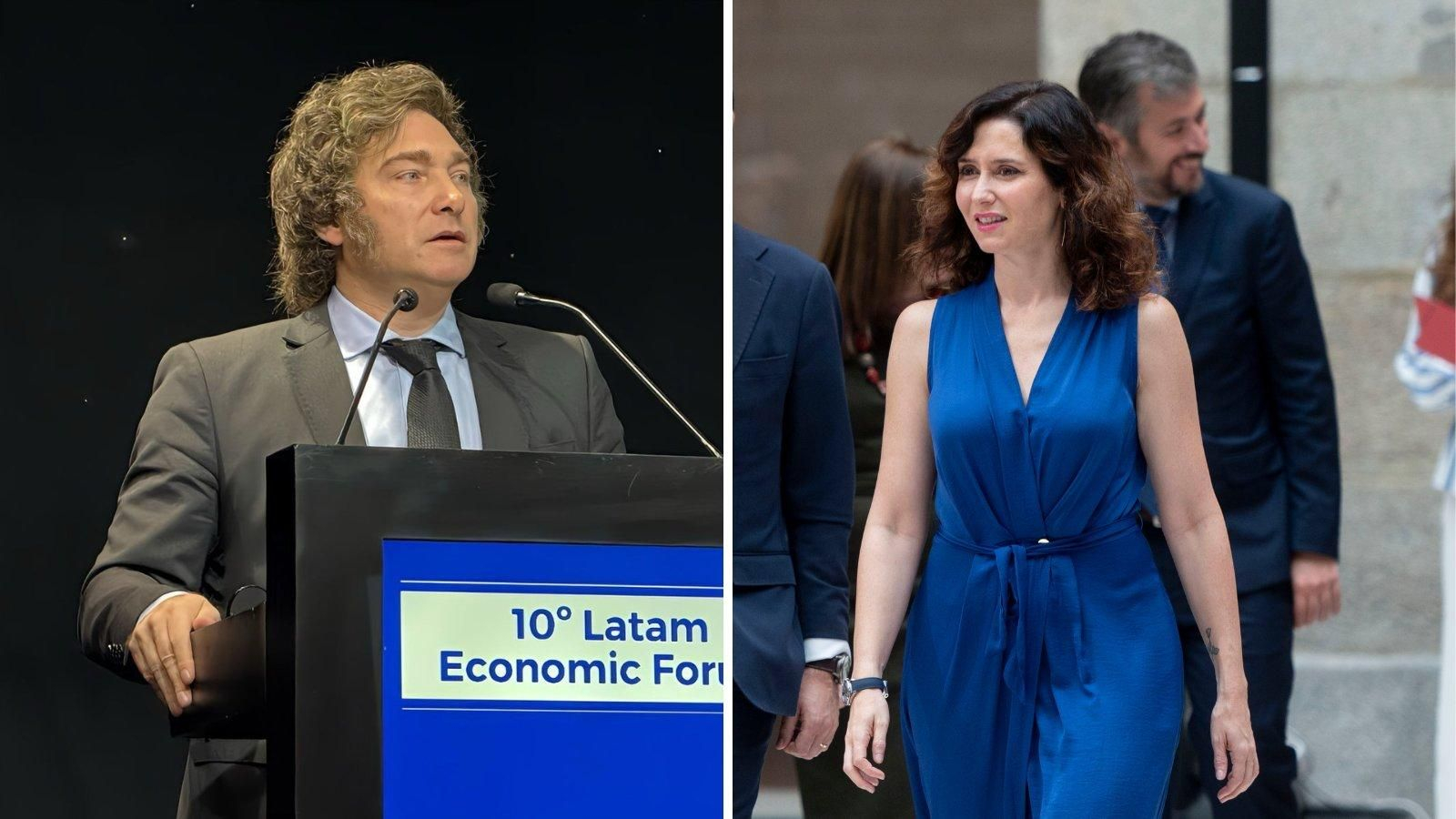 Imágenes de Javier Milei e Isabel Díaz Ayuso (EP).