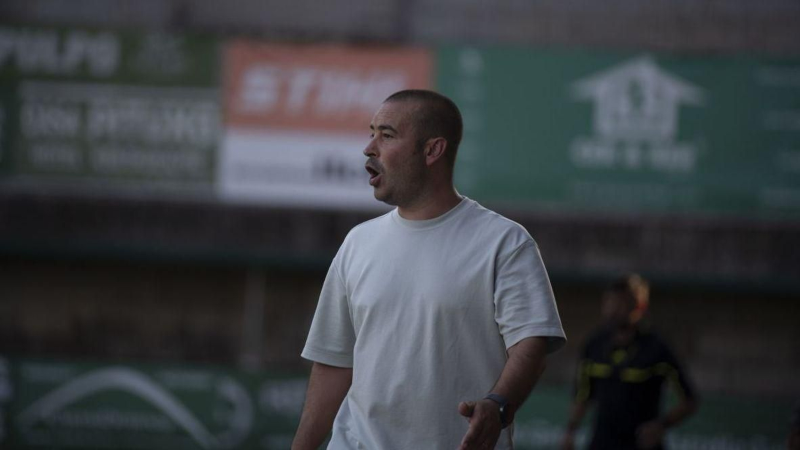 Marc Vidal, técnico del Arenteiro, en Espiñedo.