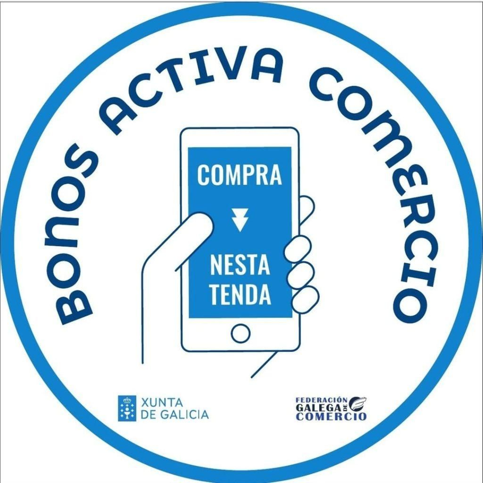 Distintivo Bonos Activa Comercio de la Xunta.
