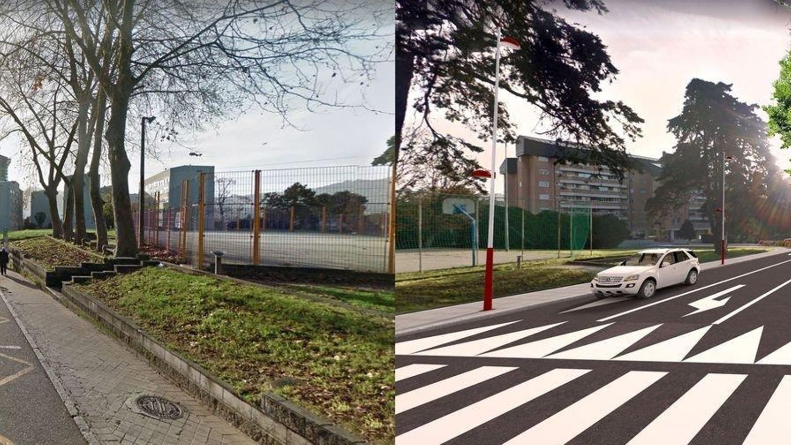 Imagen de cómo es Padre Seixas y a la derecha como quedará tras las obras de reforma