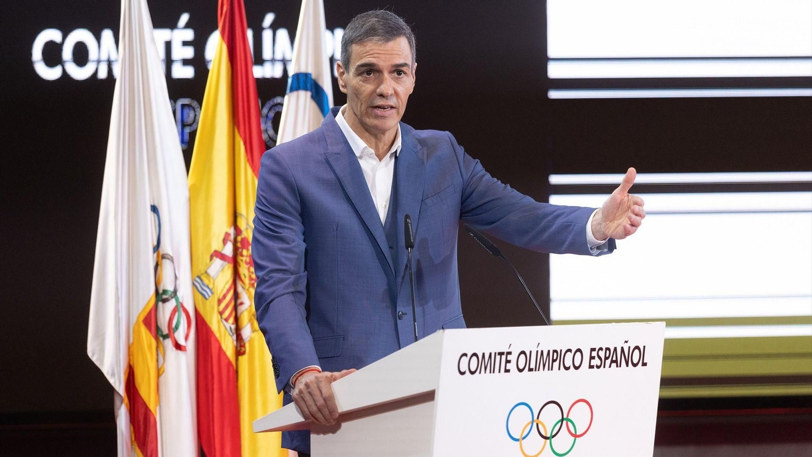 Pedro Sánchez, durante la presentación del proyecto Modelo del Deporte español.