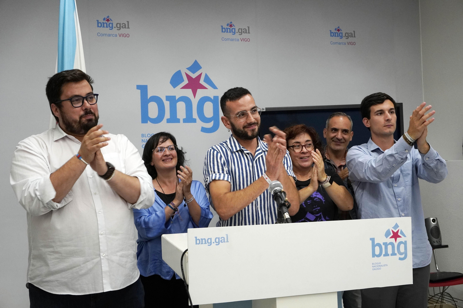 El BNG valora en su sede de Vigo los resultados de las elecciones generales.