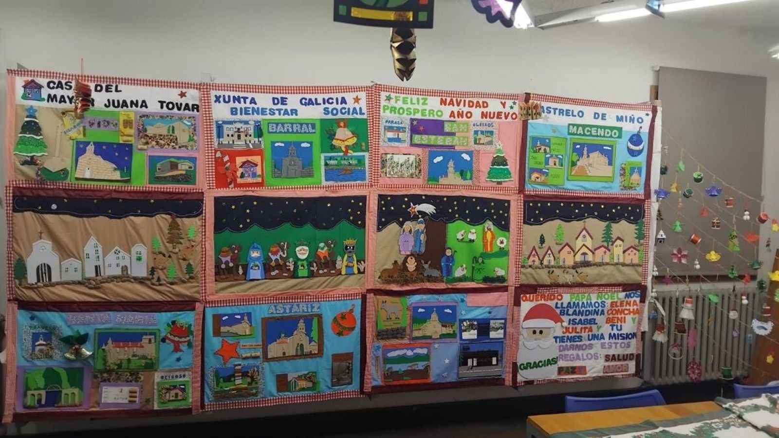 Mural con las parroquias de Castrelo de Miño.