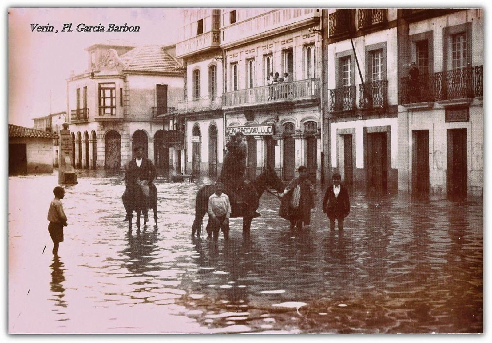 Verín en 1909. Postal cedida por Ricardo Gago.