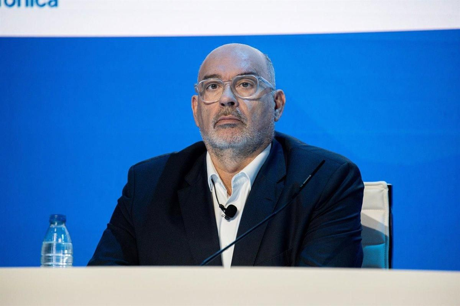 El consejero delegado de Telefónica, Emilio Gayo, durante la presentación de los resultados correspondientes al ejercicio 2025.