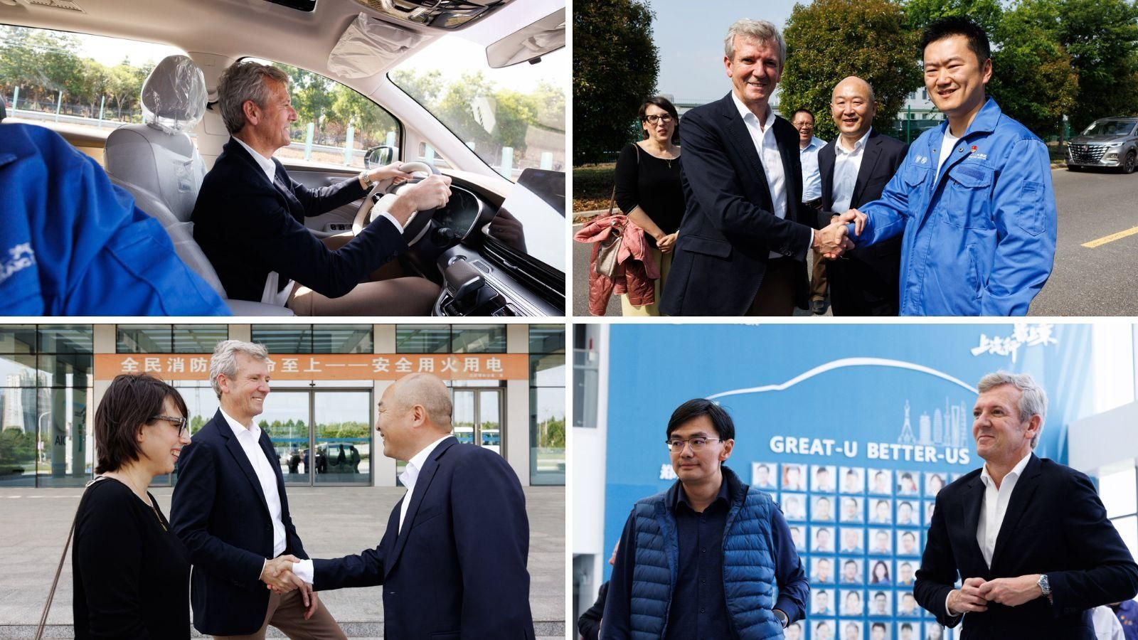 El presidente de la Xunta visita la fábrica de baterías para vehículos de nueva energía de SAIC Motor.