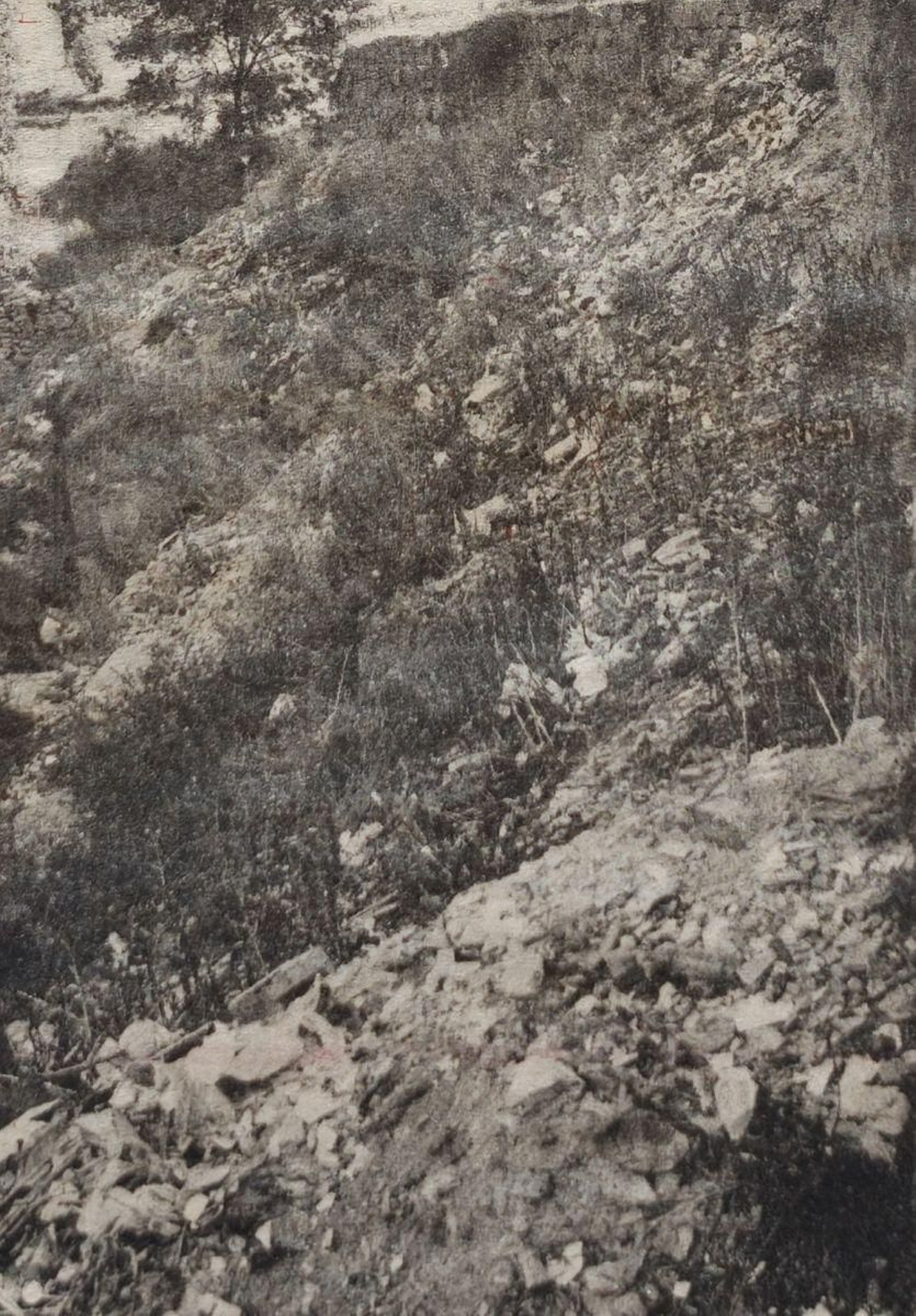 Ladera del Barbaña repleta de basura.