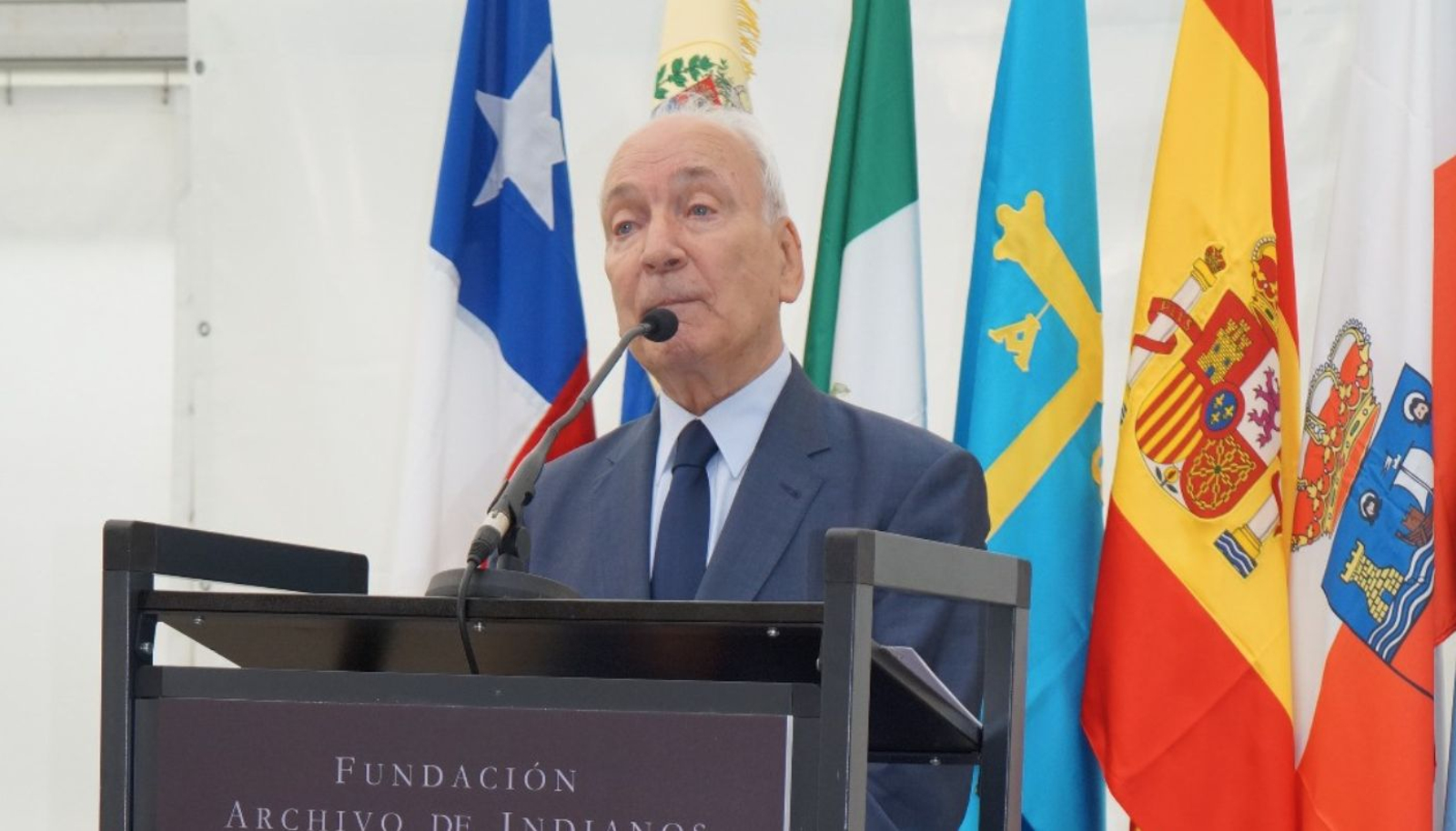 Francisco Rodríguez durante una intervención en el Archivo de Indianos