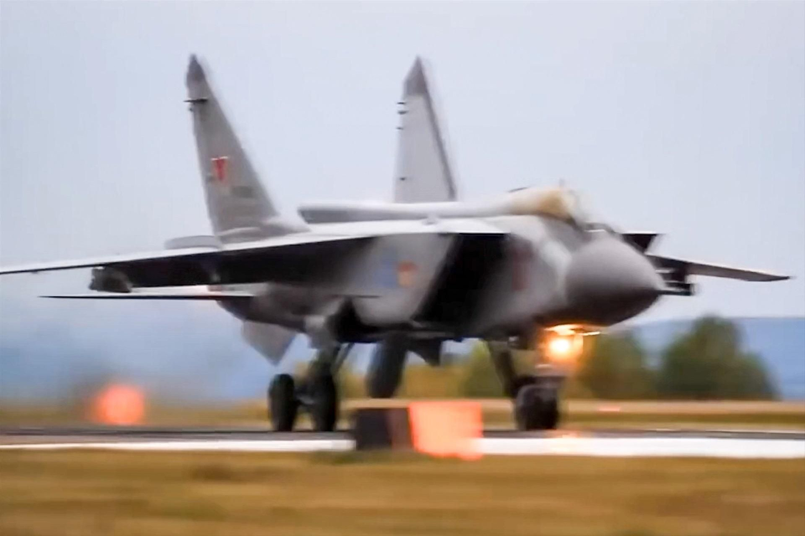 Un avión de combate Mikoyan MiG-31 de las Fuerzas Aeroespaciales Rusas