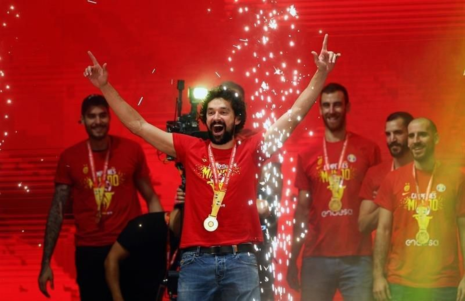 La celebración de la selección Española por el Mundial de Baloncesto