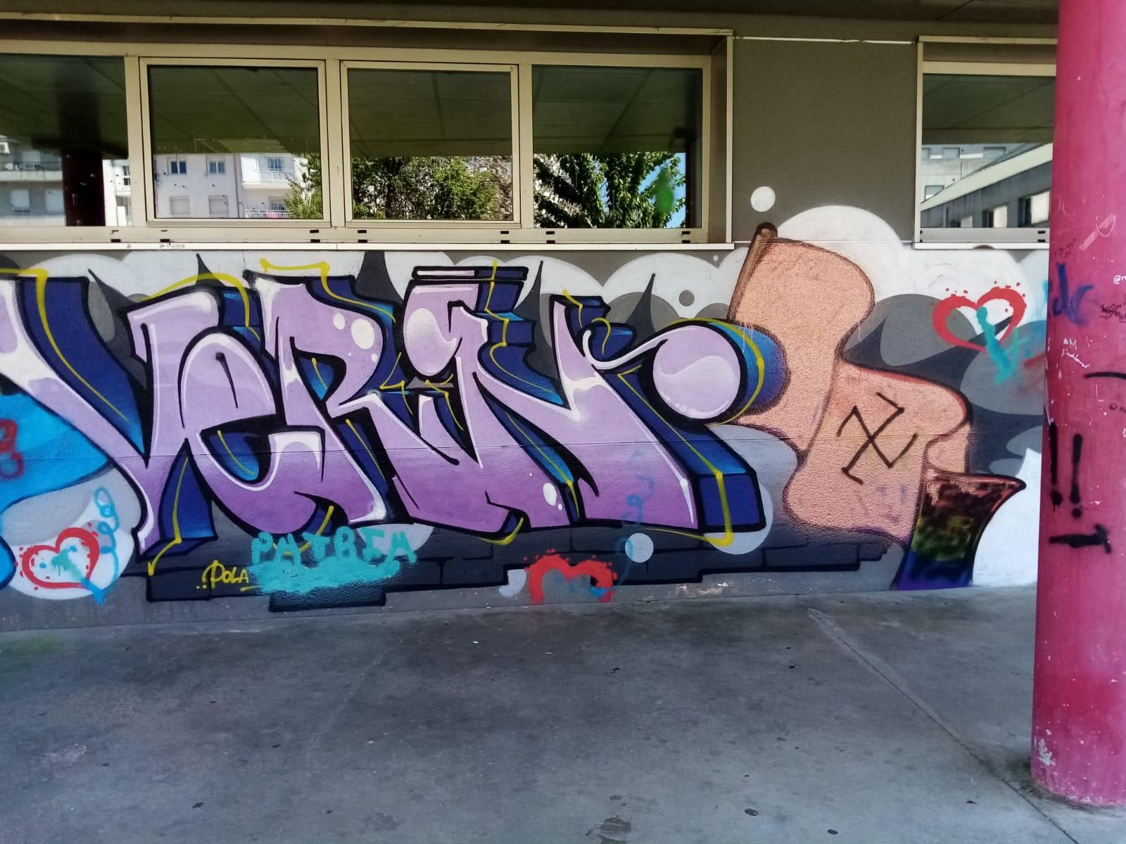 Estado del grafiti tras los actos vandálicos.