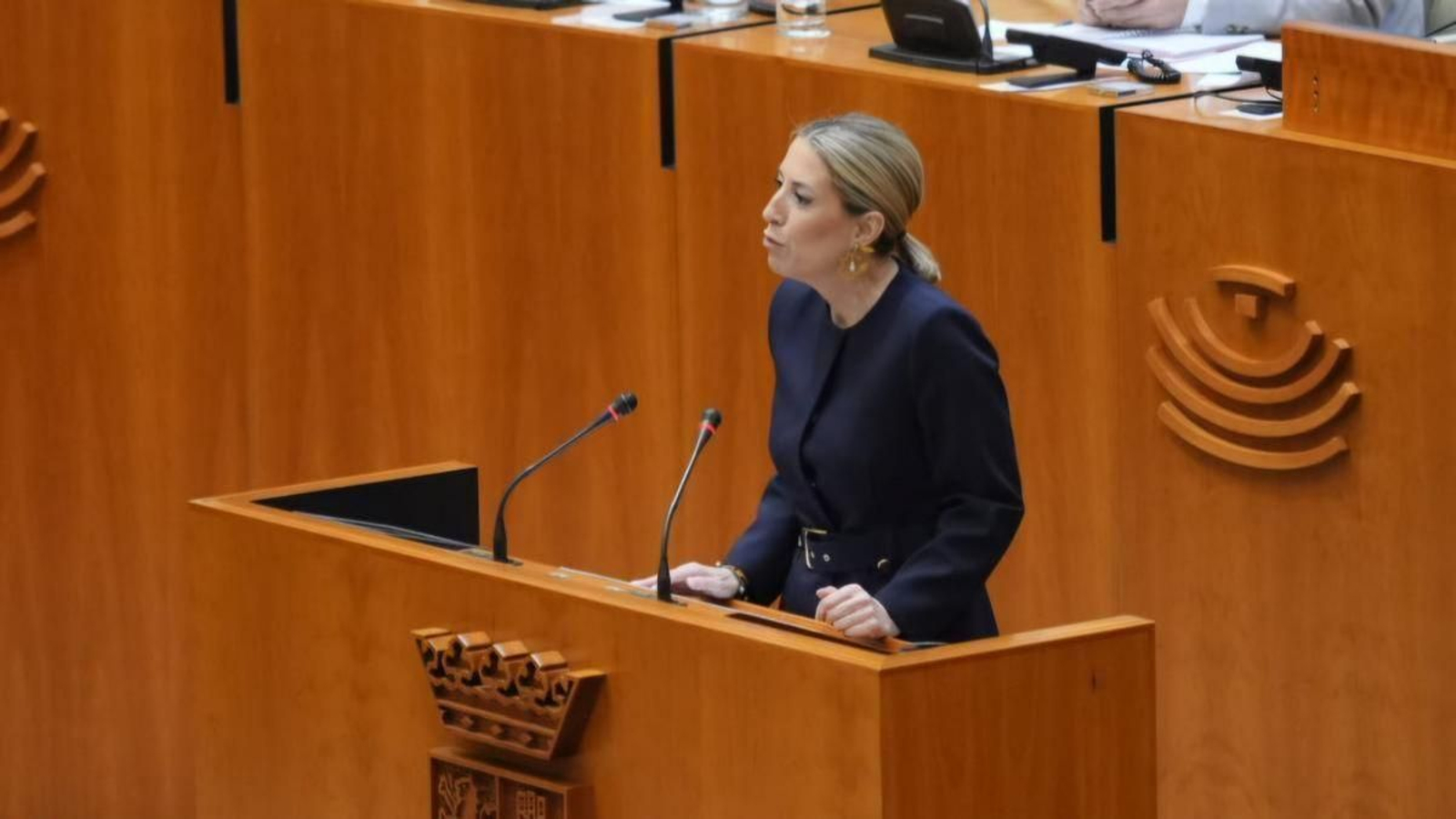 María Guardiola, durante el debate de investidura el viernes de la semana pasada.