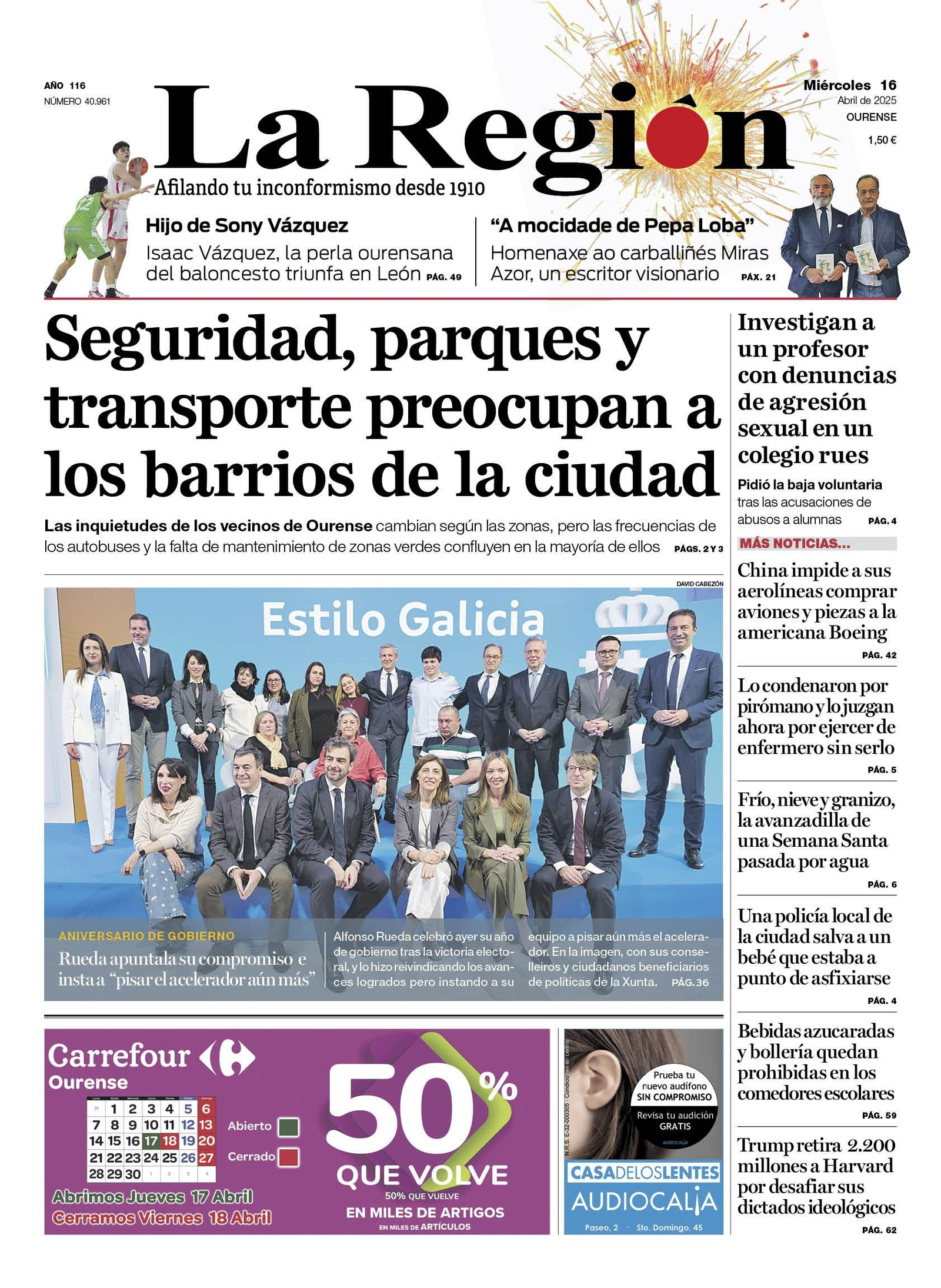 portada miércoles 16 de abril