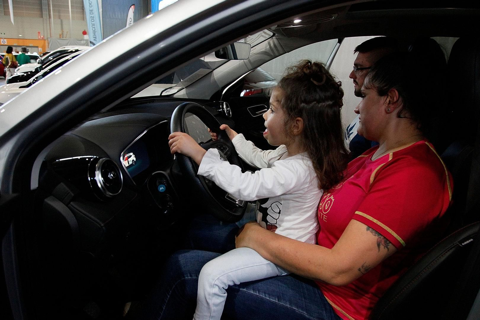 Una familia aprovechando el momento.