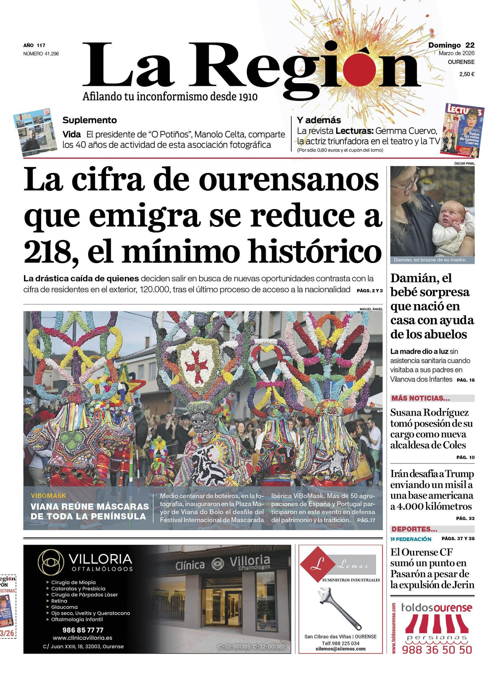 La portada de este domingo, 22 de marzo.