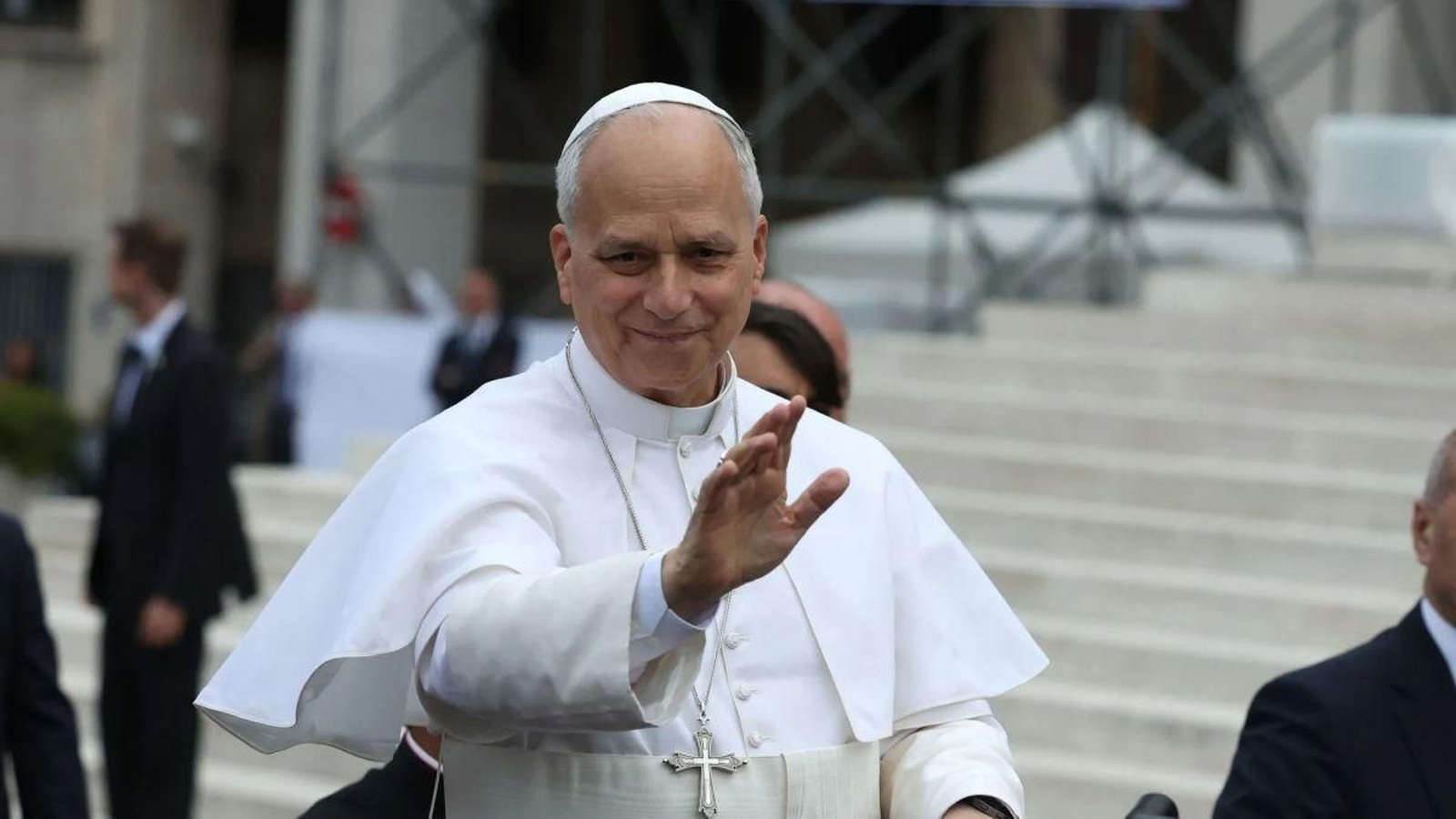 El papa León XIV durante una comparecencia en El Vaticano.
