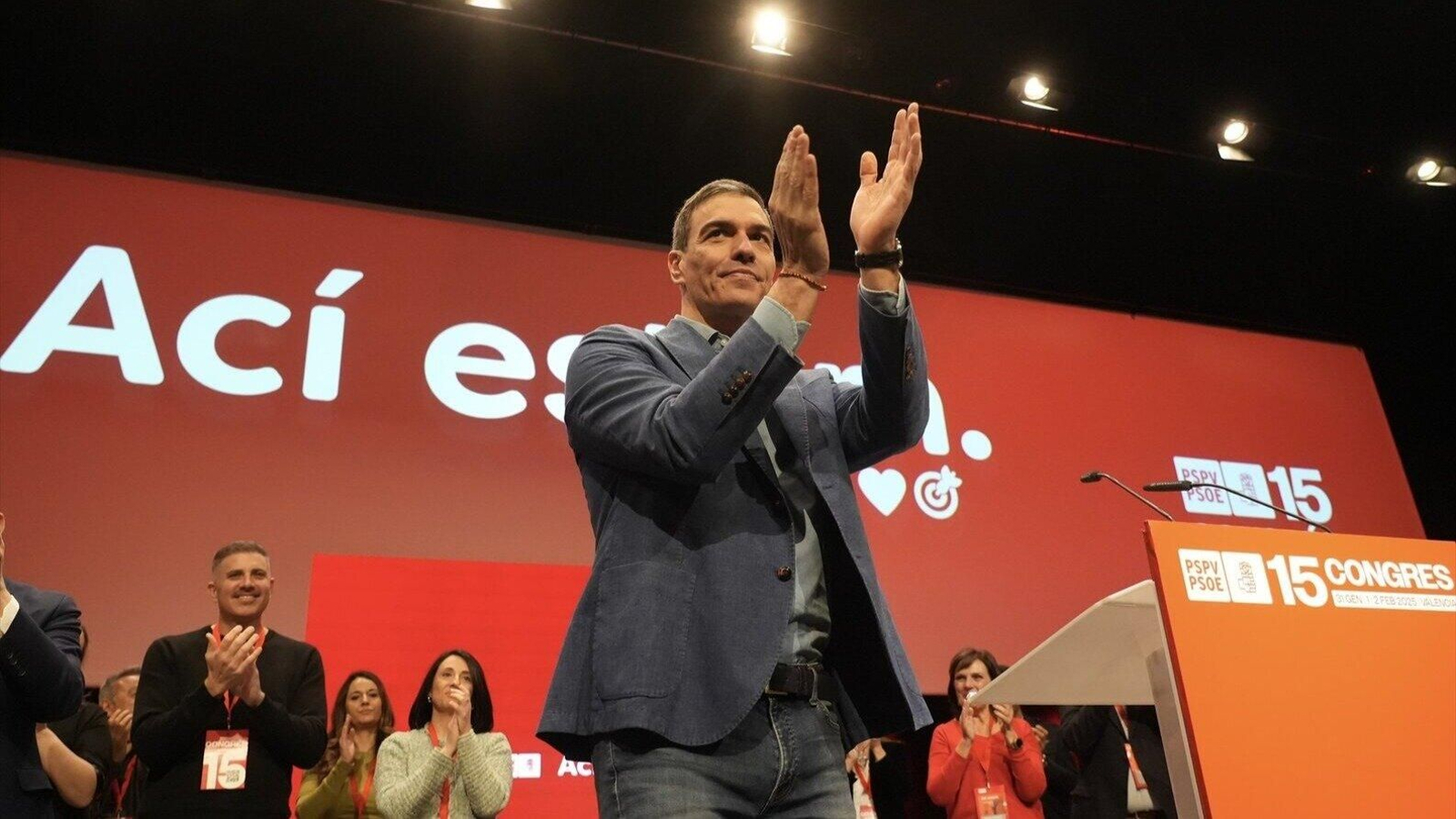 Sánchez en a la inauguración del 15º Congreso Nacional del PSPV-PSOE (Foto: Europa Press)