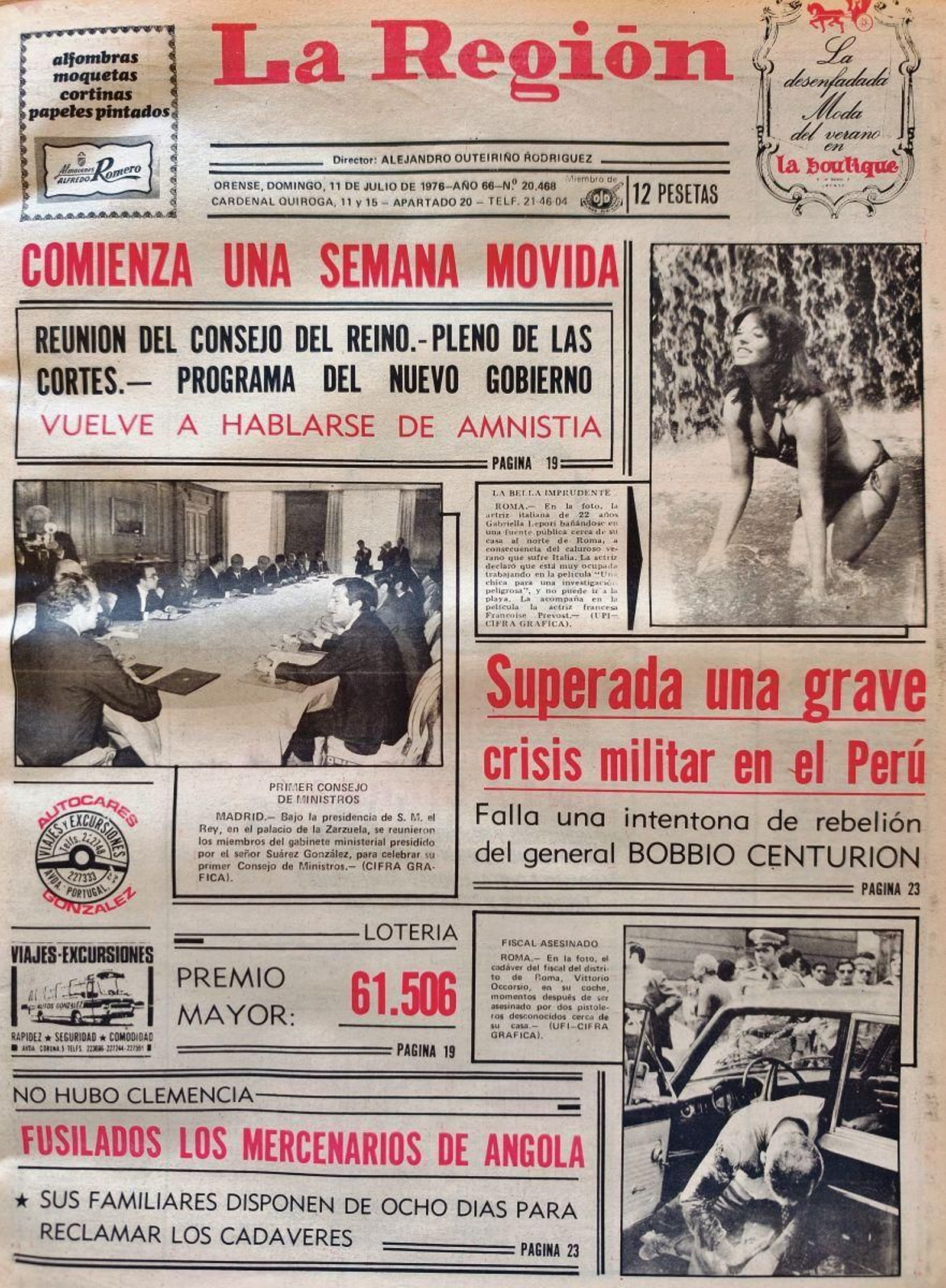 La primera 11 de julio 1976.