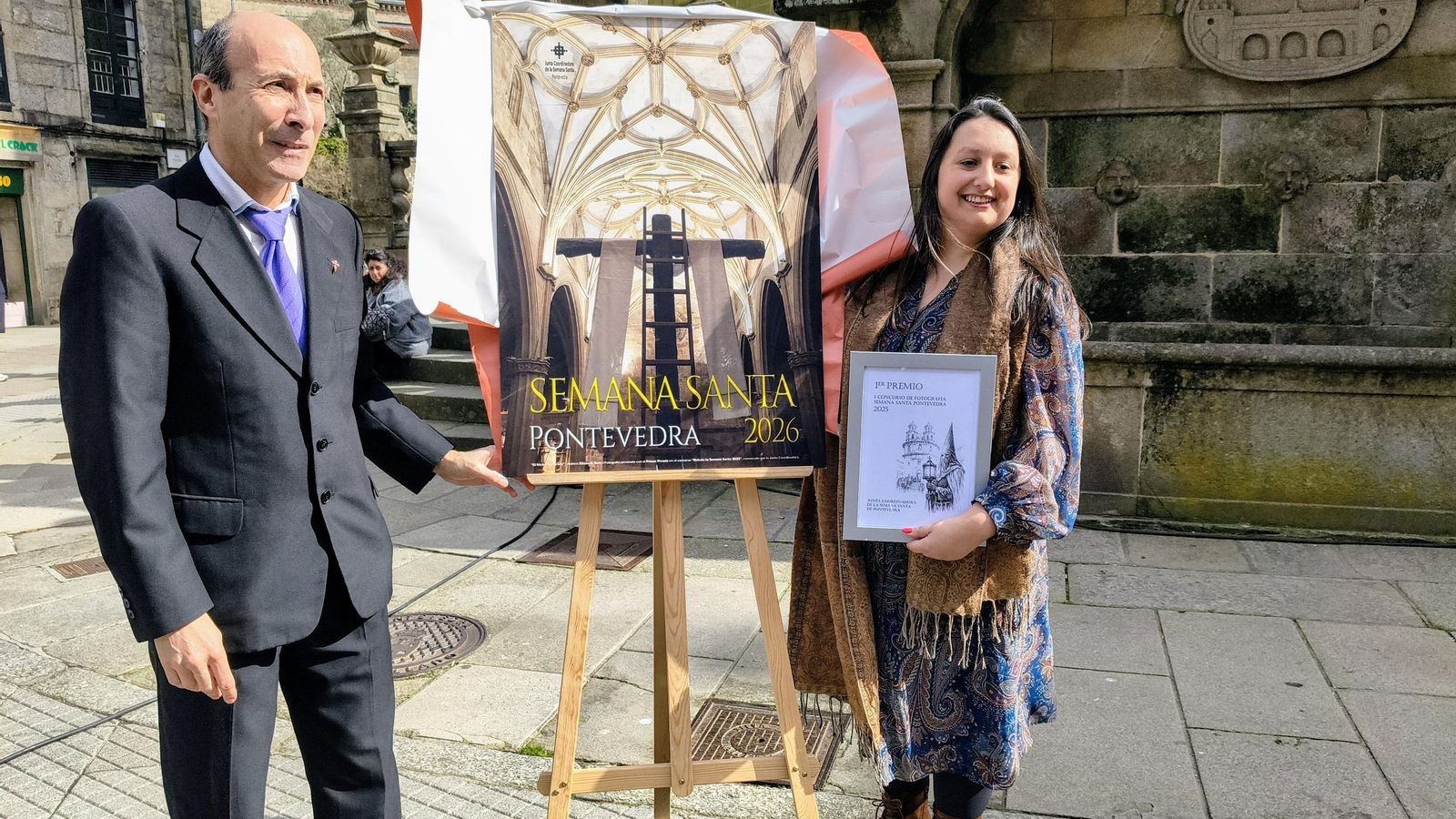 Cartel anunciador de la Semana Santa de Pontevedra 2026.