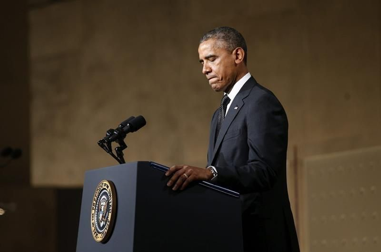 Barack Obama, durante el acto de inauguración del museo del 11-S. (EFE)