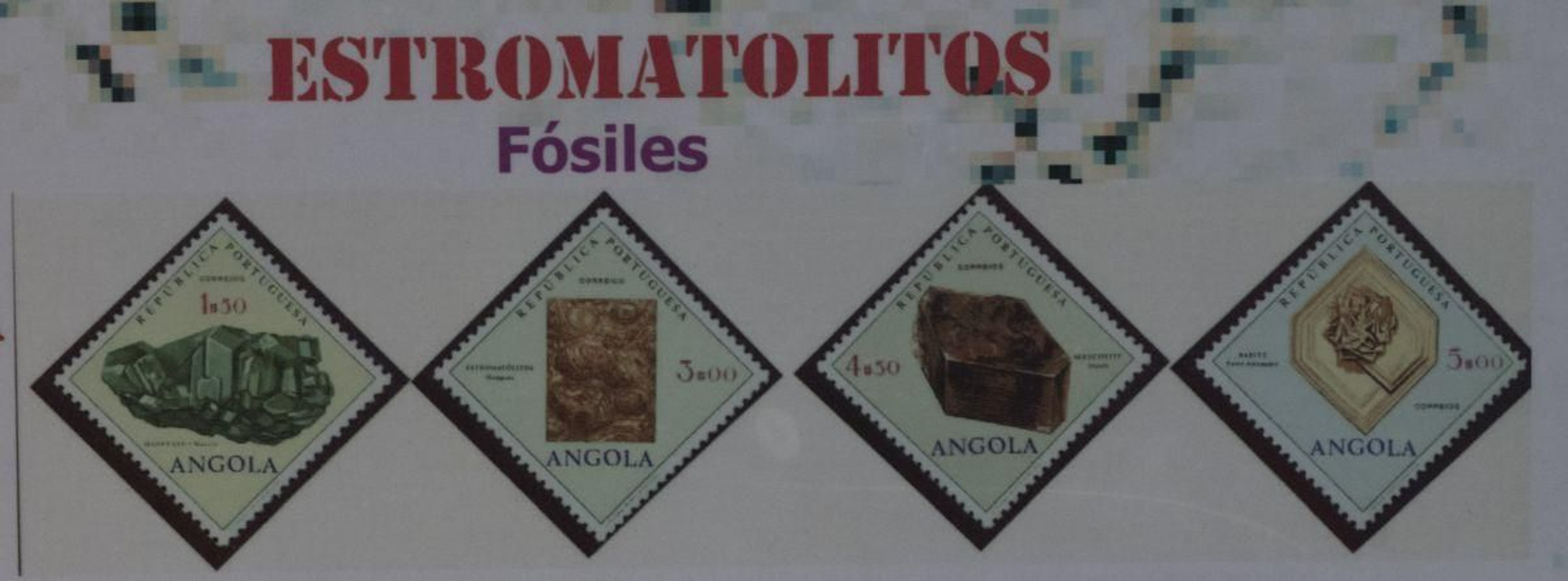 Sellos de Angola dedicados a sus minerales.