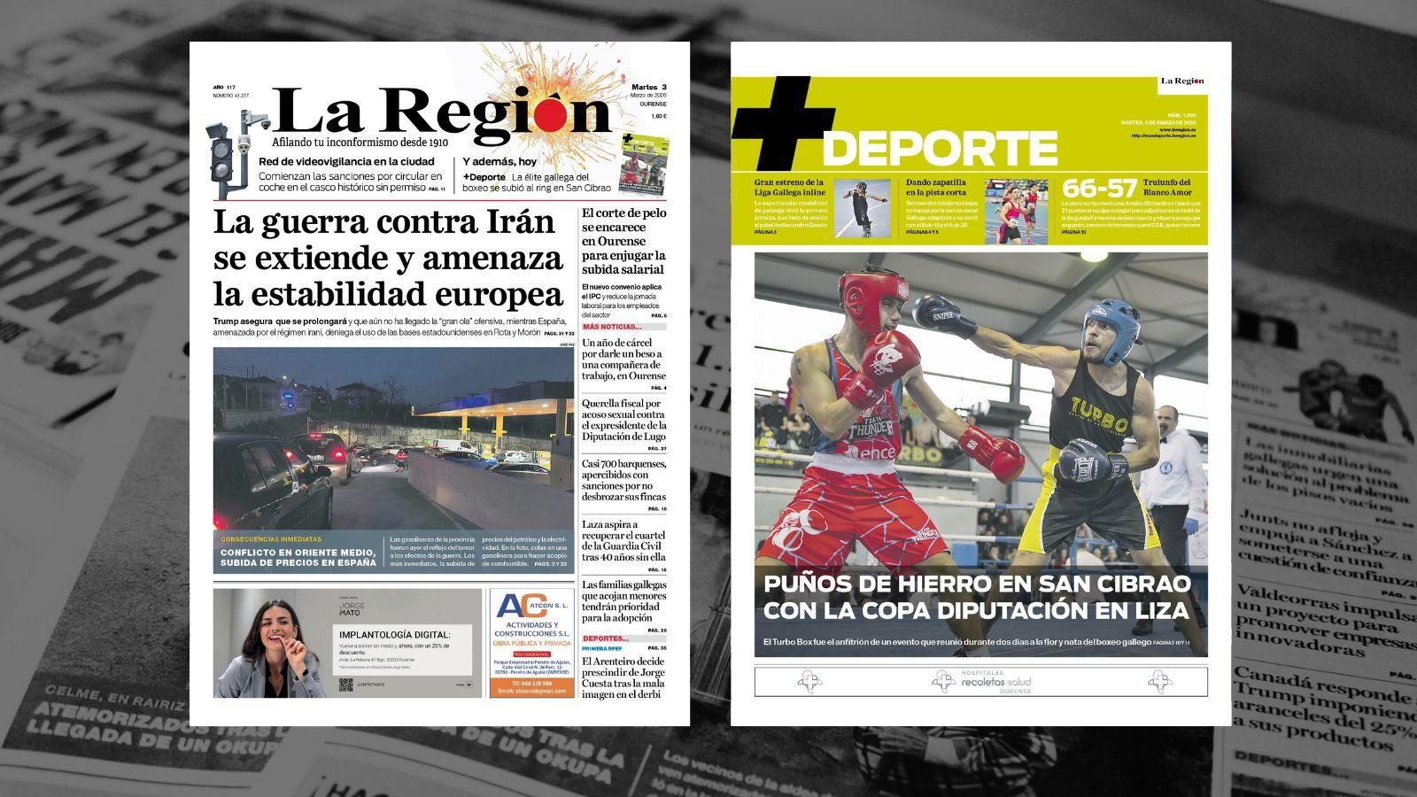 Las portadas de este martes, 3 de marzo.