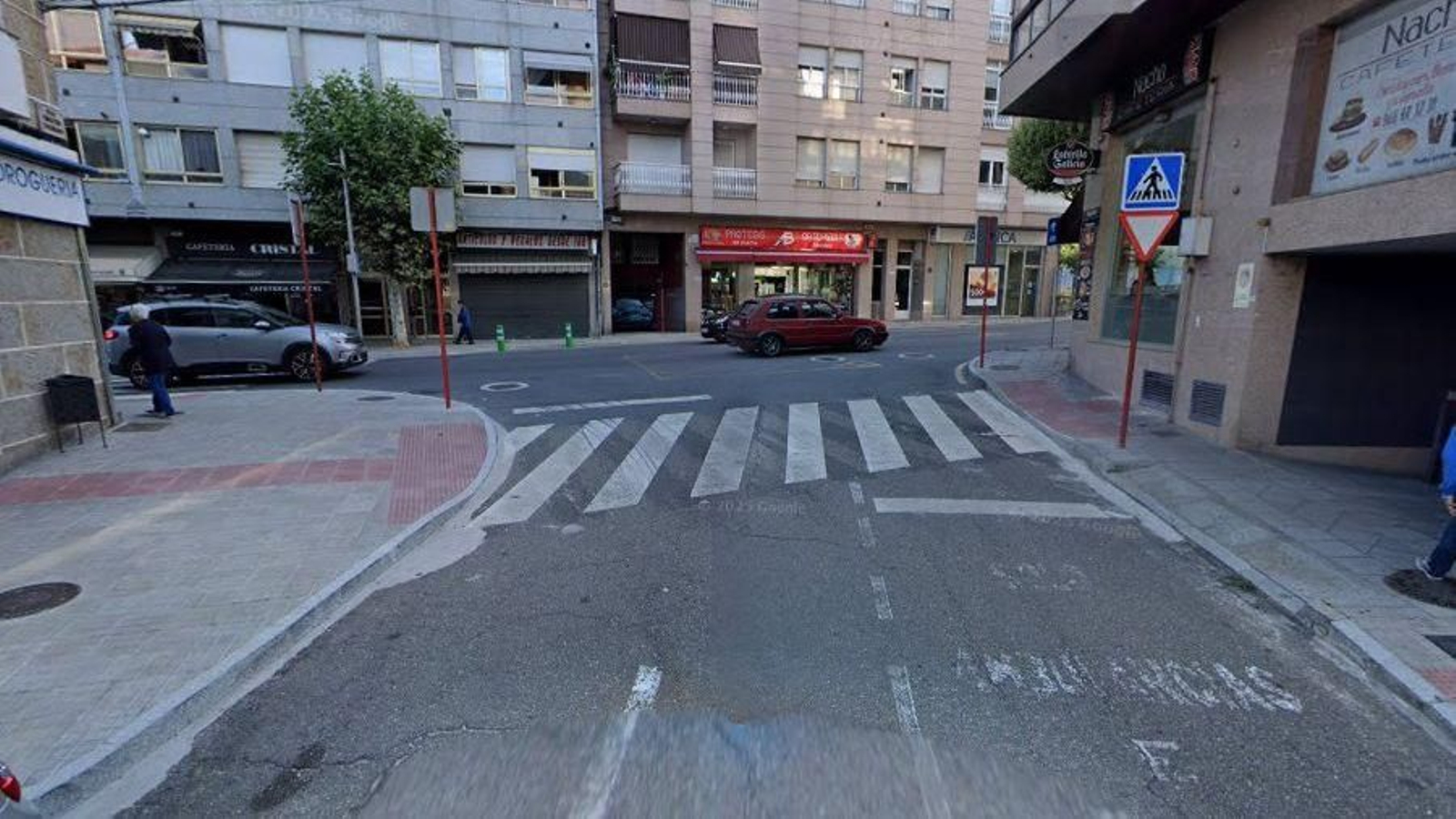 Lugar donde se produjo el atropello, a escasos metros del Hospital de Ourense