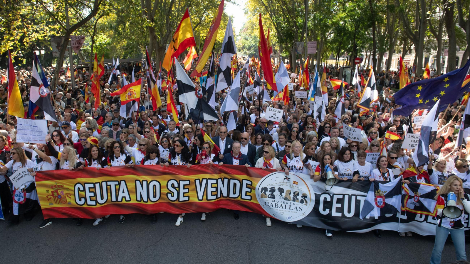 El presidente de Ceuta, Juan Jesús Vivas, durante una manifestación en apoyo a la población de Ceuta, a 25 de octubre de 2026, en Madrid (España).