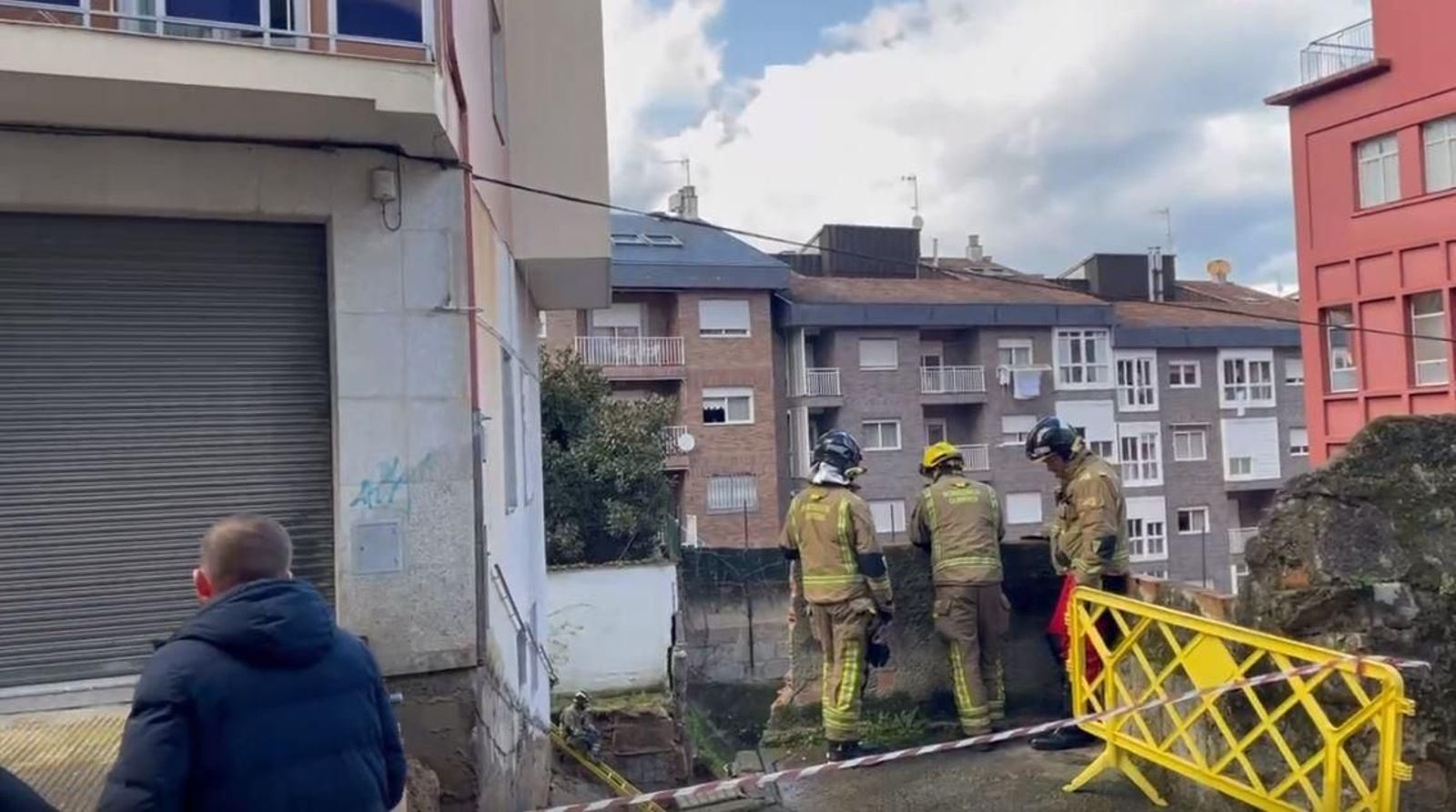 Muro caído en el colegio Cardenal Cisneros