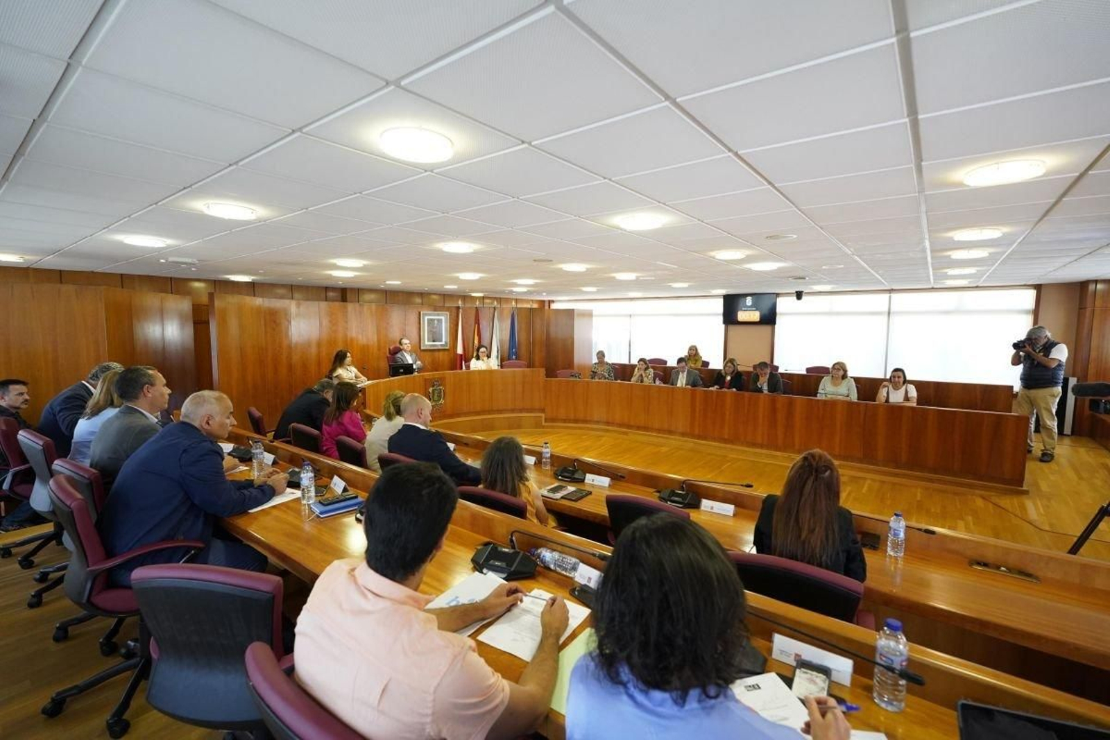 Los concejales de los tres grupos políticos ayer durante el pleno.