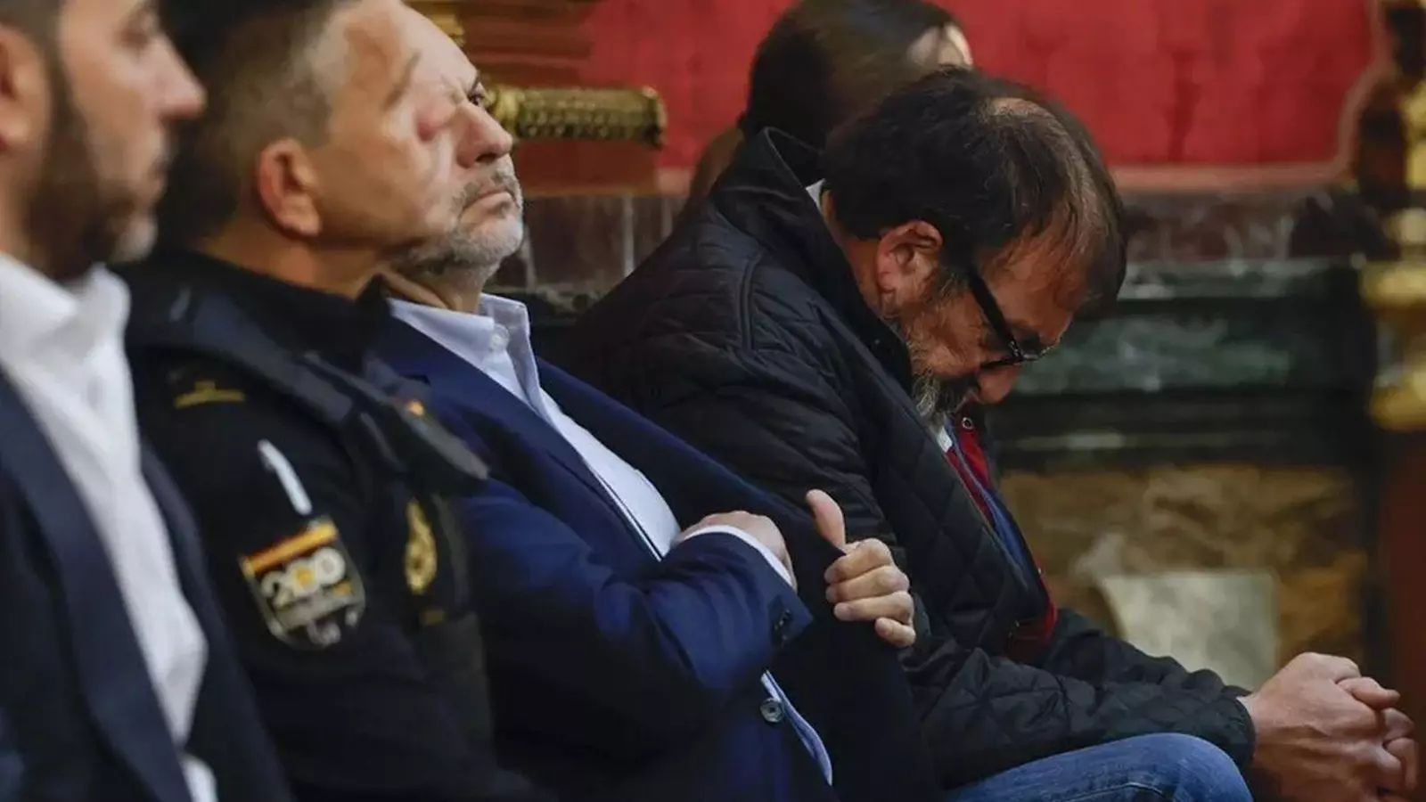 Los tres acusados, durante una de las sesiones del juicio.