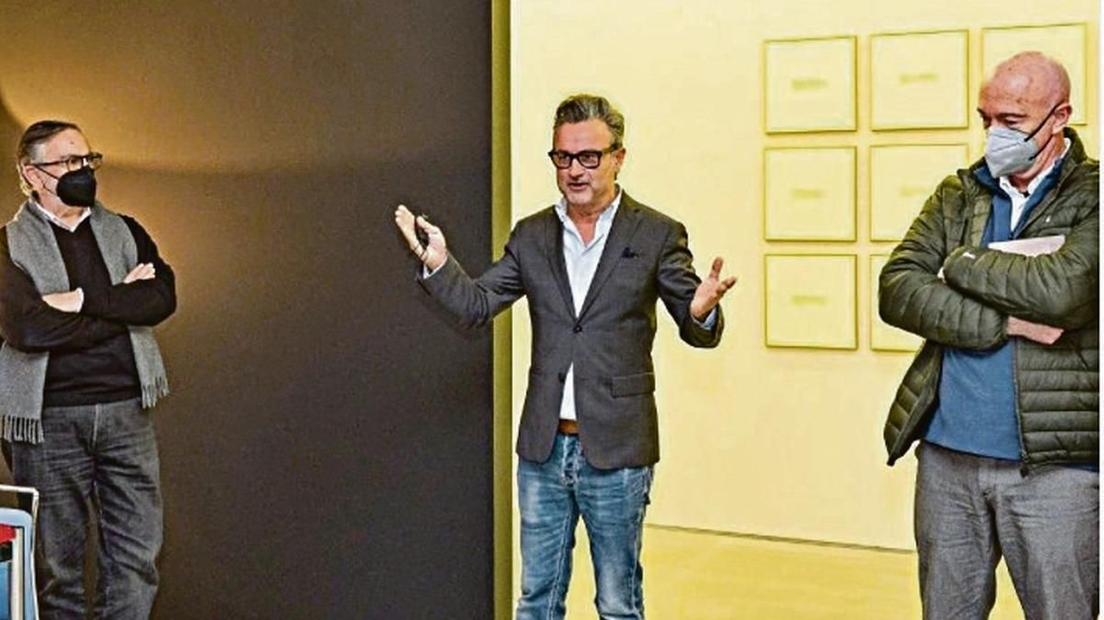 Luis Sirvent, Suso Fandiño y Ángel Cerviño, en la inauguración.