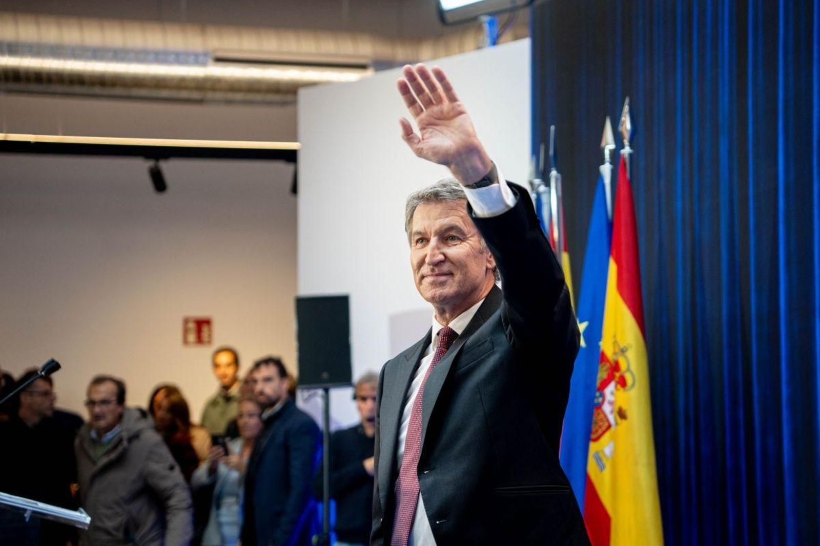El presidente del PP, Alberto Núñez Feijóo, en la presentación de su “Contrato con España” del lunes en Madrid.