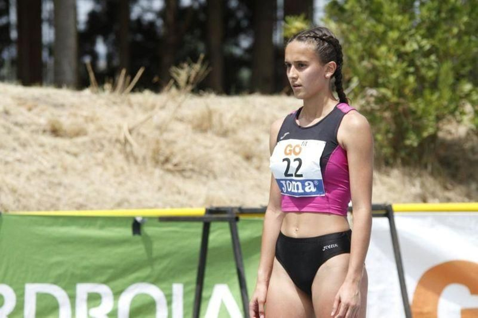 La atleta del Adas, preparada para la competición.