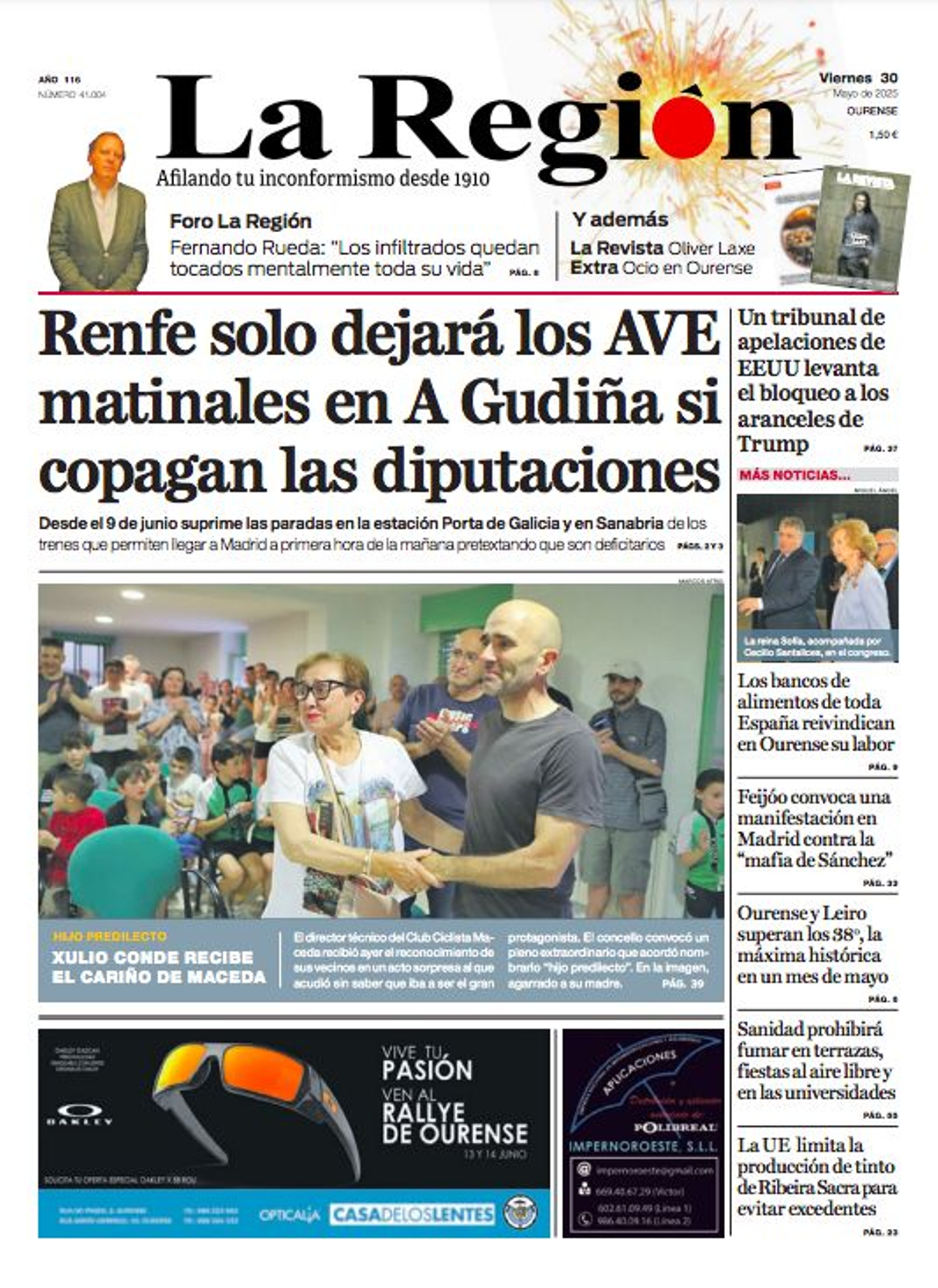 La portada de este viernes.