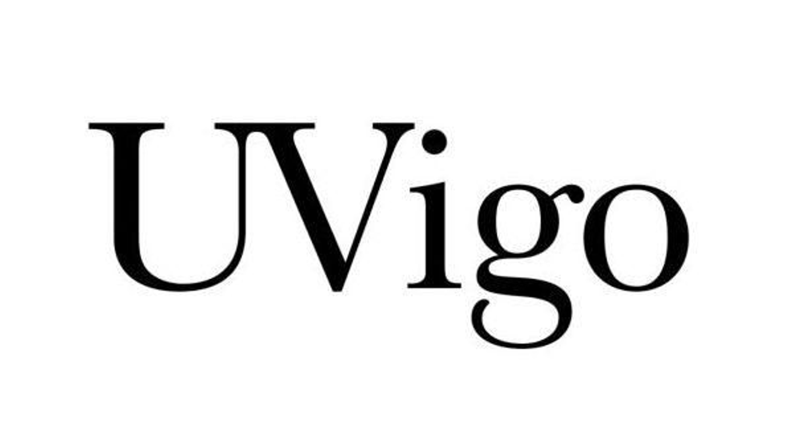 El nuevo logotipo de la UVigo abreviado sobre fondo blanco.