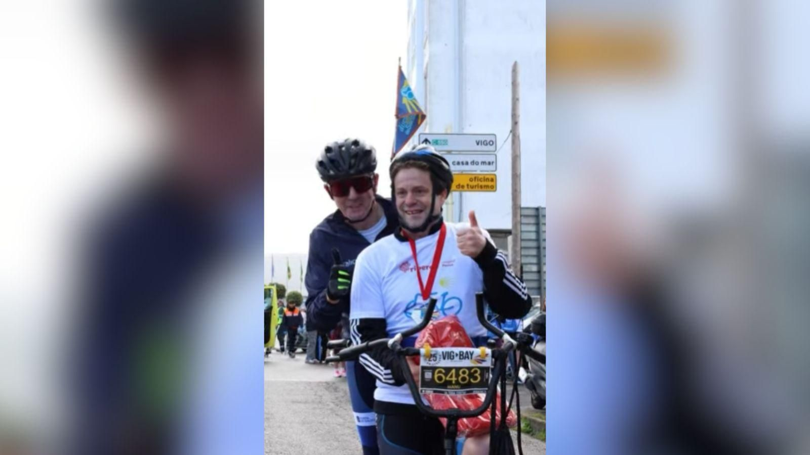 Alfonso Rueda con Manu en la media maratón Vig-Bay