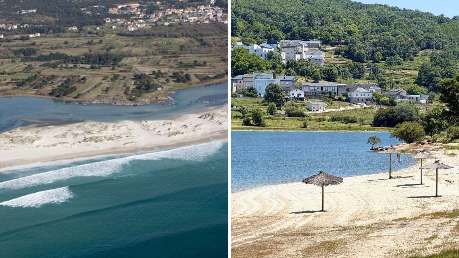 Playa de Carnota, A Coruña, y Playa de los Franceses, A Veiga.