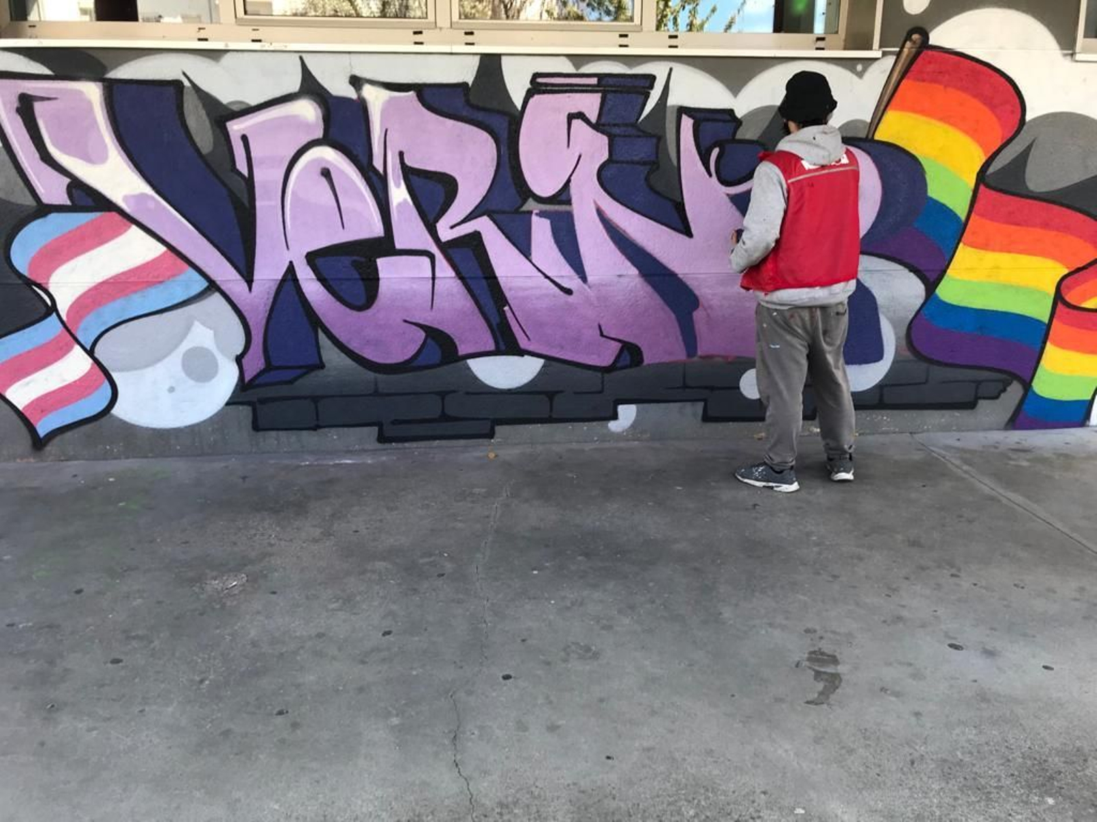 Resultado de la primera parte del mural en Verín.