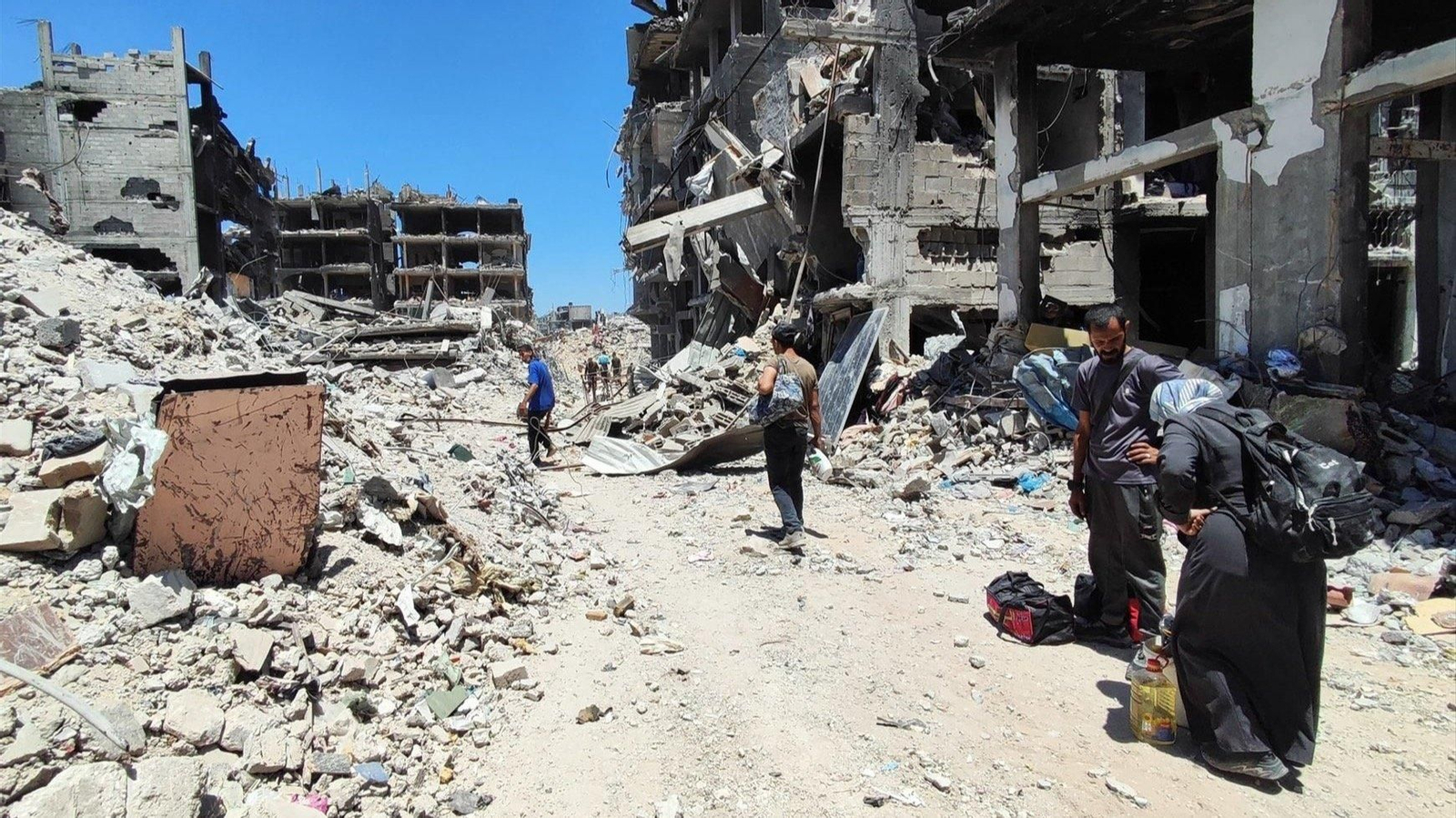 Ruinas en la Franja de Gaza.