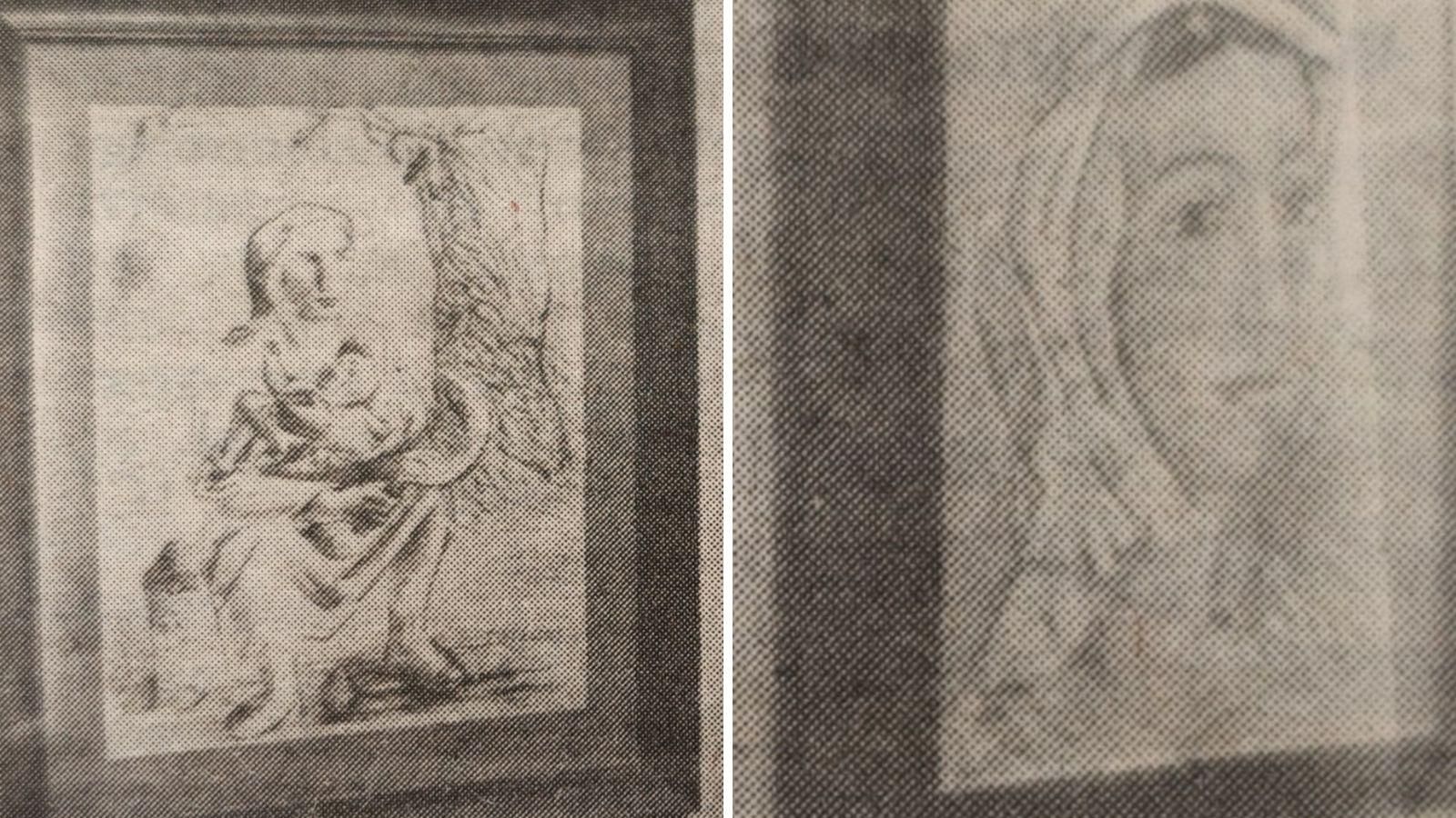 Dos de los dibujos de la exposición de Colmeiro.