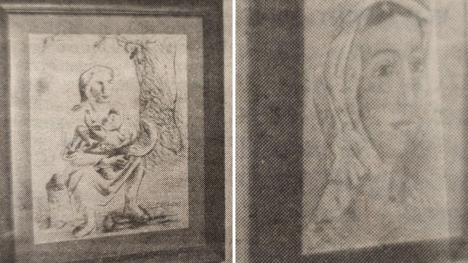 Dos de los dibujos de la exposición de Colmeiro.