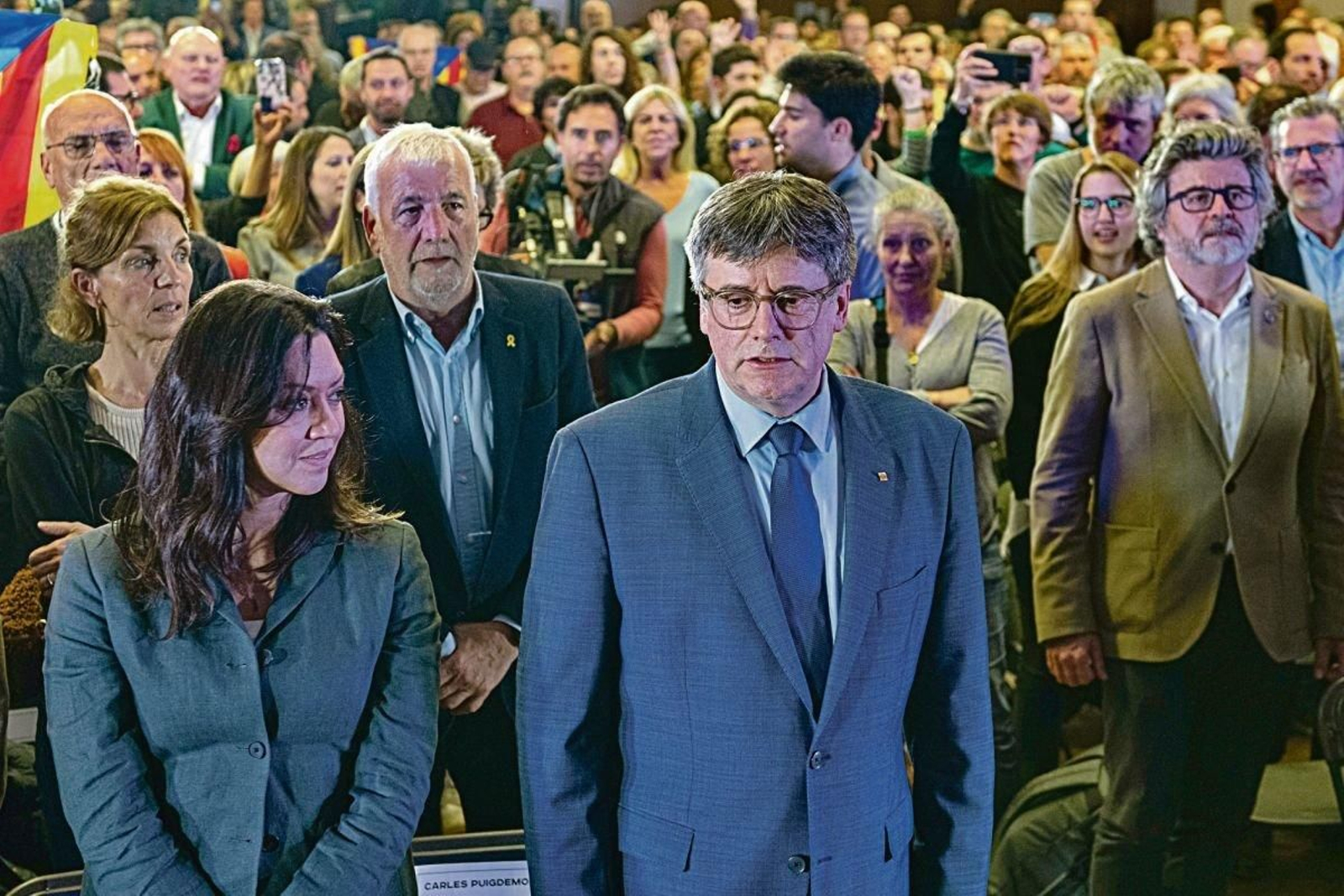 Puigdemont, el jueves en el acto en Francia.