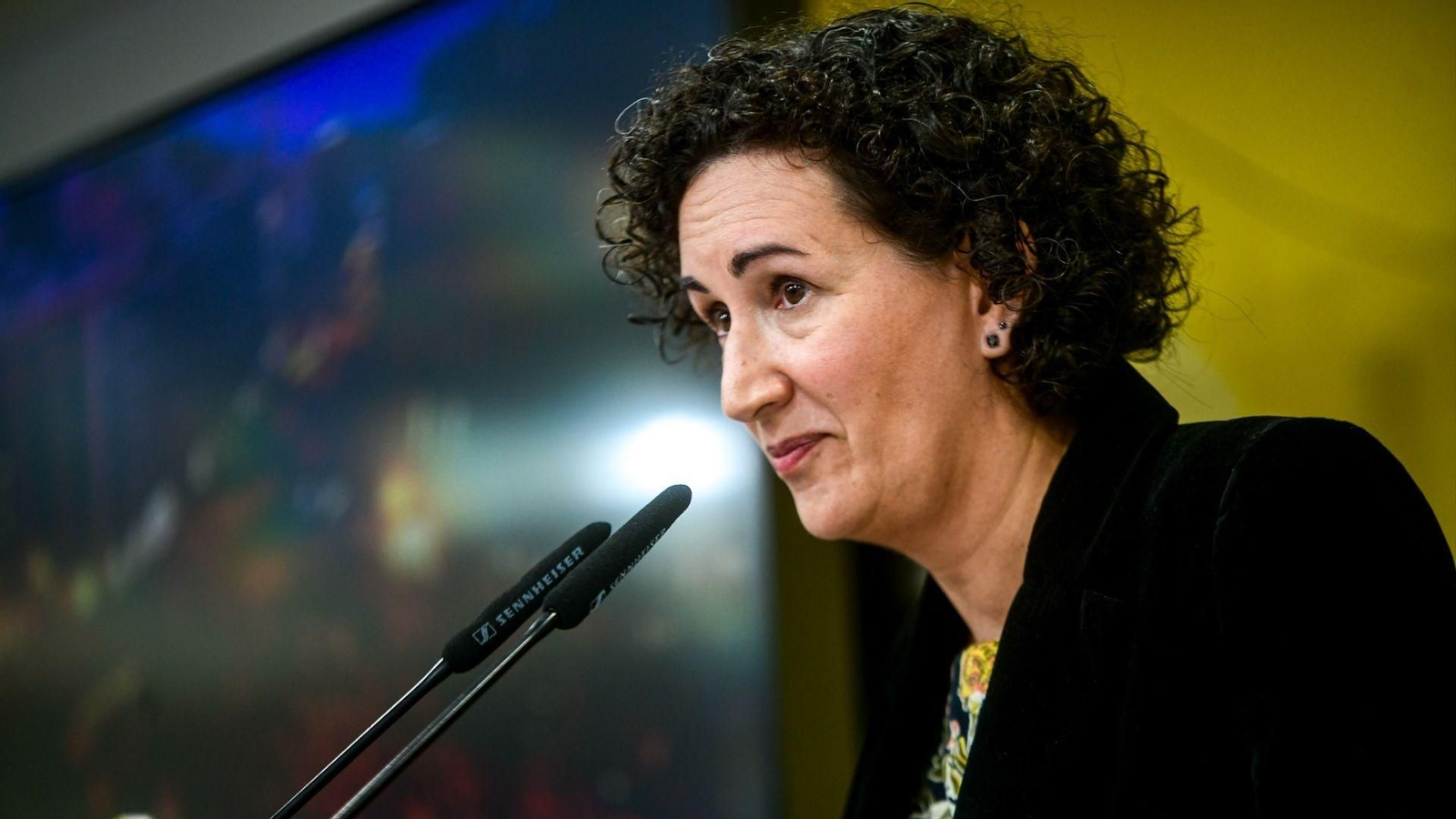 La secretaria general de ERC, Marta Rovira, en la conferencia sobre sus 13 años de mandato, en una imagen de archivo.