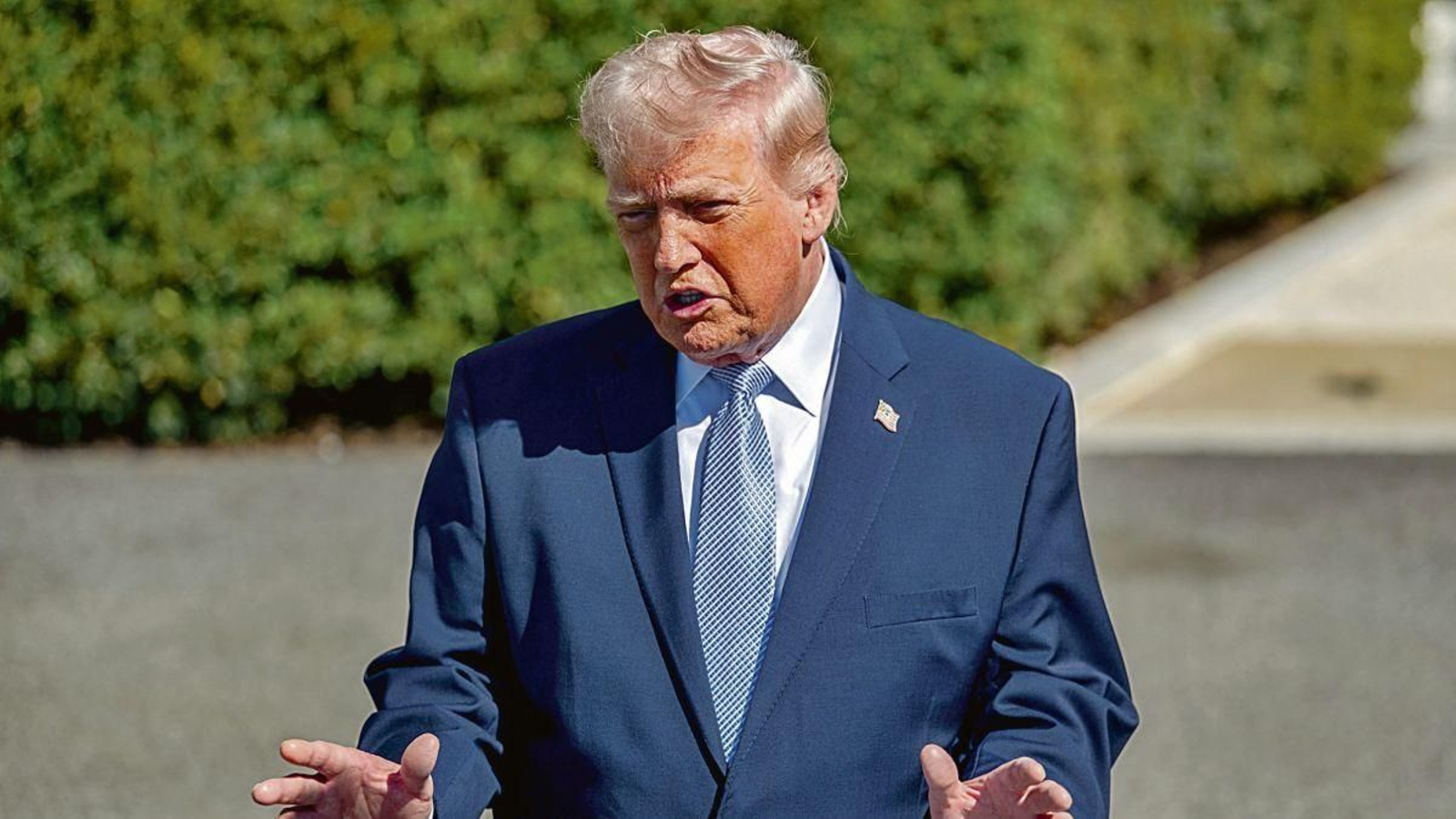 El presidente de Estados Unidos, Donald Trump, durante su comparecencia ante los medios.