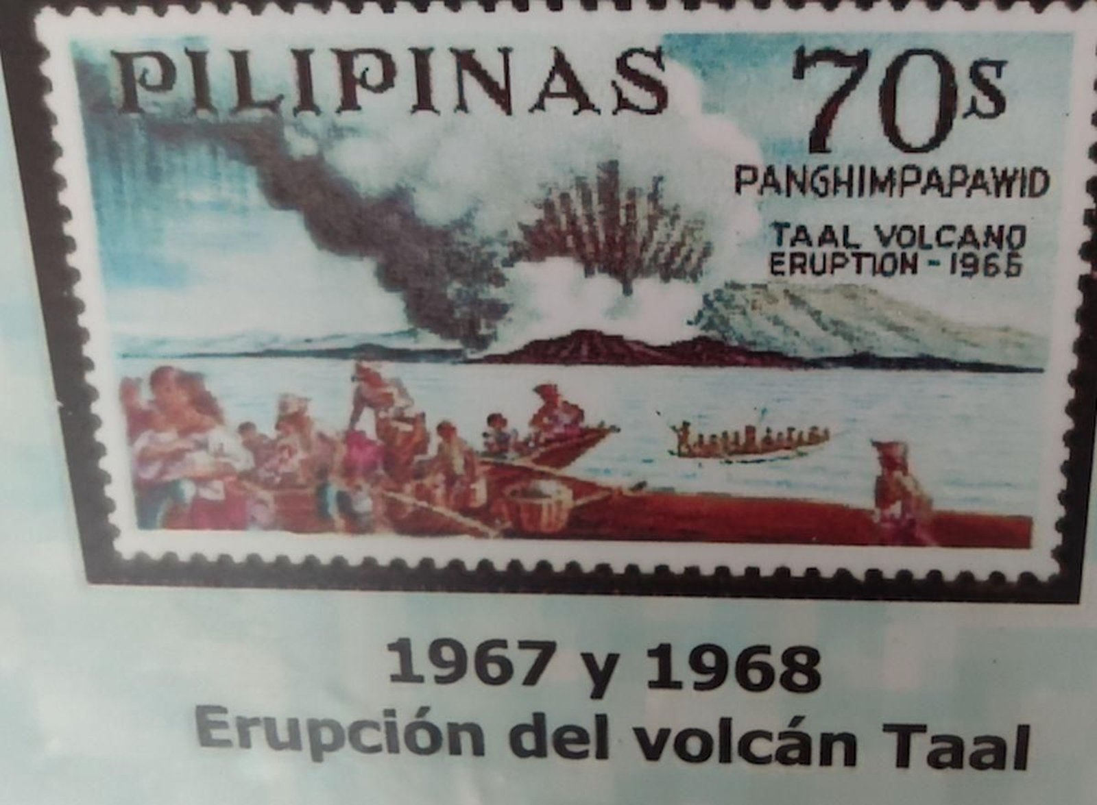 Sellos de volcanes de Nueva Zelanda y Filipinas.